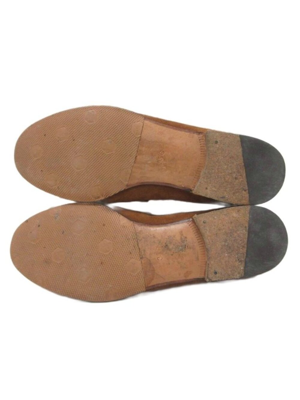 Gucci Horsebit Loafers Suede Slip on Gold Leather 35 Brown - Picture 7 of 7